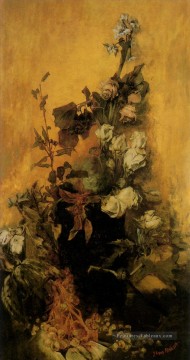  fleur Tableau - stilleben avec rosen fleur Hans Makart
